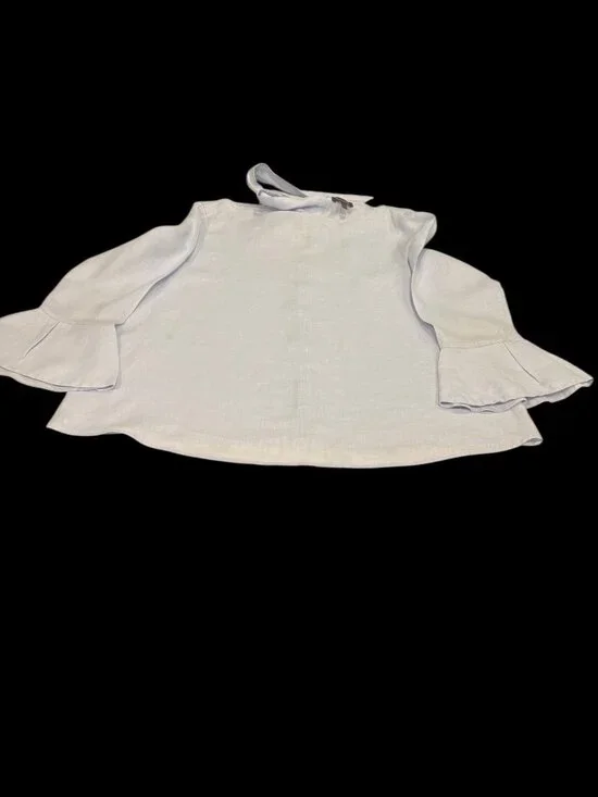 Massimo Dutti Linen Blend Blouse – Light Blue Minimalist Style - Picture 4 of 8